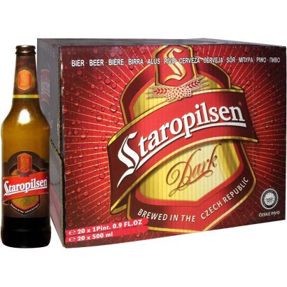 Упаковка пива Staropilsen темное фильтрованное 4.5% 0.5 л x 20 шт
