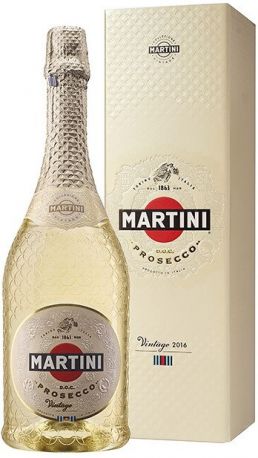 Игристое вино "Martini" Prosecco Vintage DOC, 2016, gift box