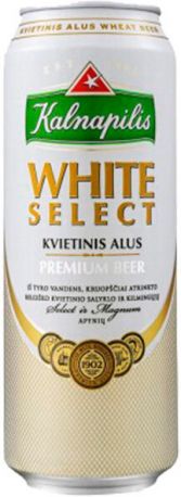 Пиво "Kalnapilis" White Select, in can, 568 мл