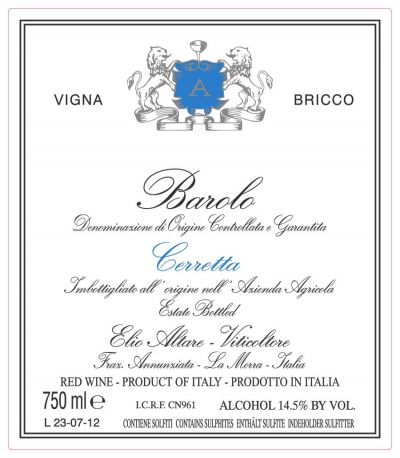 Вино Elio Altare, Barolo Cerretta "Vigna Bricco" DOCG, 2011 - Фото 2