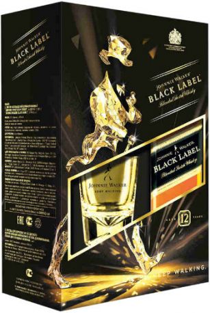 Виски "Black Label", gift box with glass, 0.7 л - Фото 1