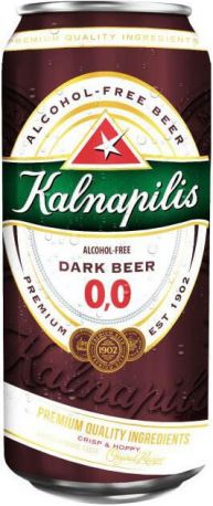 Пиво "Калнапилис" Темное безалкогольное, в жестяной банке, 0.5 л