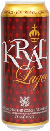 Пиво "Kral" Lager, in can, 0.5 л