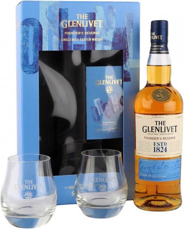 Виски The Glenlivet "Founder's Reserve", gift box with 2 glasses, 0.7 л - Фото 1