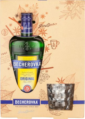 Ликер "Becherovka" gift box with glass, 0.7 л - Фото 1