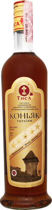 Коньяк Тиса Пять звездочек 5 лет выдержки 0.5 л 42% - купить Коньяк ...