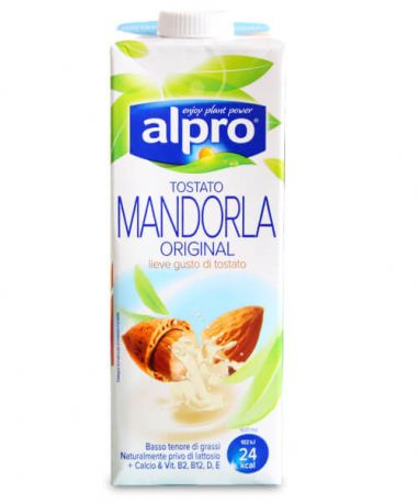 Органическое растительное молоко Alpro Миндальное с мягким жареным вкусом с кальцием и витаминами B2, B12, D, E и пониженым содержанием жира 1 л - Фото 1