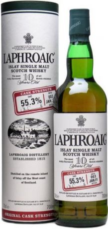 Виски "Laphroaig" 10 Years Old Cask Strength, in tube, 0.7 л
