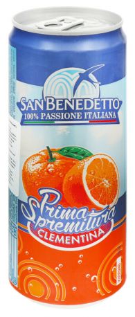 Упаковка сокосодержащего газированного напитка San Benedetto Prima Spremitura Clementina 0.33 л х 24 банки - Фото 5