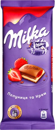 Упаковка шоколада Milka с клубникой и кремом 90 г х 28 шт - Фото 4