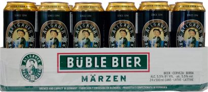 Упаковка пива Allgauer Buble Marzen светлое фильтрованное 5.5% 0.5 х 24 шт. - Фото 1