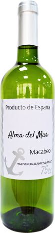 Вино Alma del Mar Macabeo белое полусладкое 0.75 л 11%