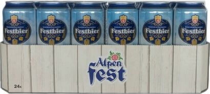 Упаковка пива Alpenfest Festbier светлое фильтрованное 5.5% 0.5 л x 24 шт