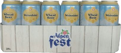 Упаковка пива Alpenfest Weissbier светлое нефильтрованное 5% 0.5 л x 24 шт