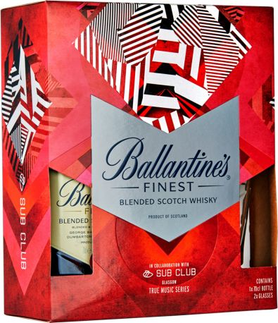 Виски Ballantine's Finest 0.7 л 40% + 2 бокала - Фото 1