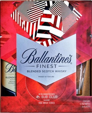 Виски Ballantine's Finest 0.7 л 40% + 2 бокала - Фото 2
