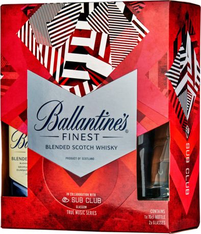 Виски Ballantine's Finest 0.7 л 40% + 2 бокала - Фото 3