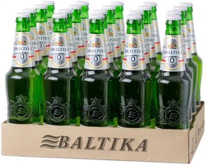 Упаковка пива Балтика 0 безалкогольное 0.5% 0.5 л x 20 шт - Фото 1
