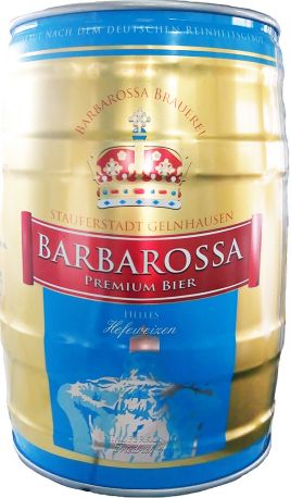 Пиво Barbarossa Hefeweissbier светлое нефильтрованное 5.2% 5 л