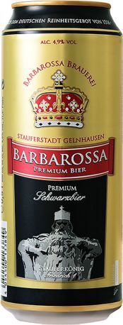 Пиво Barbarossa Schwarzbier тёмное фильтрованное 4.9% 0.5 л