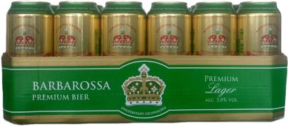 Упаковка пива Barbarossa Lager светлое фильтрованное 5% 0.5 л x 18 шт