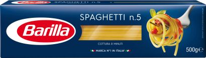Упаковка макарон Barilla Spaghetti №5 спагетти 500 г х 25 шт - Фото 1