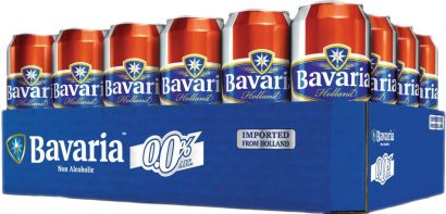 Упаковка пива Bavaria безалкогольное светлое фильтрованное 0.0% 0.5 л x 24 шт - Фото 1