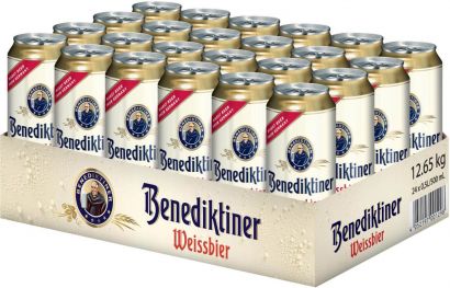 Упаковка пива Benediktiner светлое нефильтрованное 5.4% 0.5 л х 24 шт