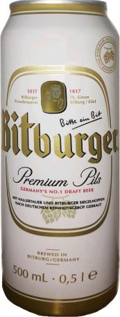 Упаковка пива Bitburger Premium Pils светлое фильтрованное 4.8% 0.5 л х 24 шт