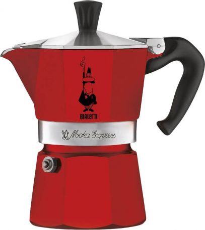 Гейзерная кофеварка Bialetti Moka Express Color 180 мл Красная