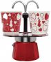 Гейзерная кофеварка Bialetti Mini 120 мл + 2 стакана Красный
