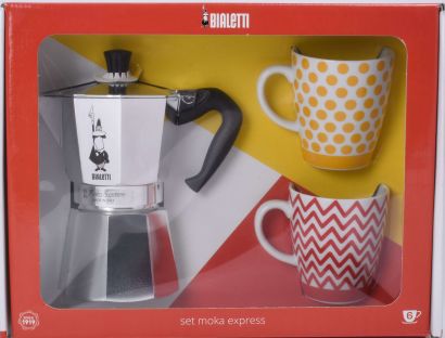 Гейзерная кофеварка Bialetti Moka 360 мл + 2 чашки - Фото 1