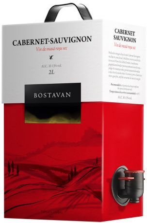 Вино Bostavan Каберне Совиньон красное сухое 2 л 10-13%