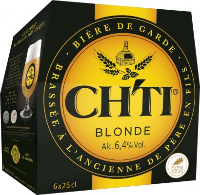 Упаковка пива CHTI Blonde светлое 6.4% 0.25 л 6 шт - Фото 1