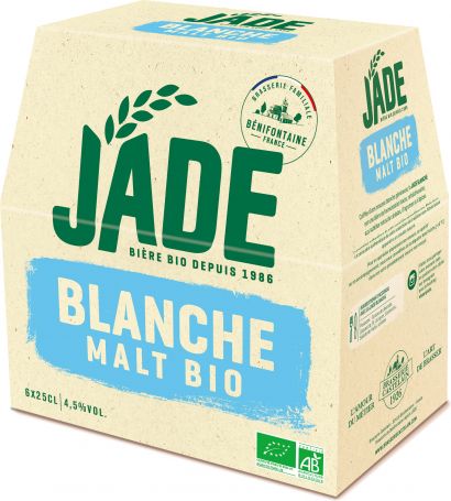 Упаковка пива Jade Malt Bio органическое белое нефильтрованое 4.5% 0.25 л 6 шт - Фото 1