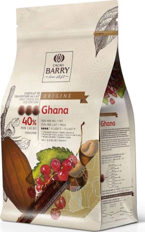 Моносортовой молочный шоколад Cacao Barry Origin Ghana 40% в виде каллет 1 кг - Фото 2