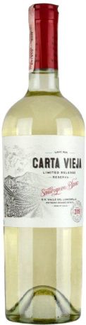 Вино Carta Vieja Sauvignon blanc белое сухое 0.75 л 13.5%