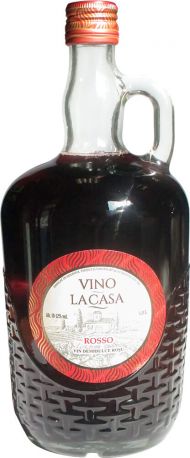 Вино Vino la Casa Rosso красное полусладкое 1 л 12%