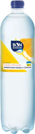Упаковка минеральной воды с соком Бон Буассон со вкусом Манго-Апельсин 1 л x 6 бутылок