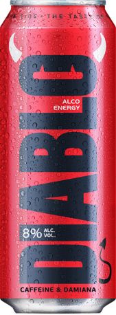 Упаковка слабоалкогольного напитка Diablo Extra Alco Energy 8% 0.5 л x 12 банок - Фото 1