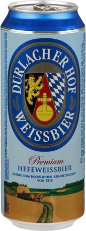 Пиво Durlacher Premium Hefeweissbier светлое нефильтрованное 5.3% 0.5 л