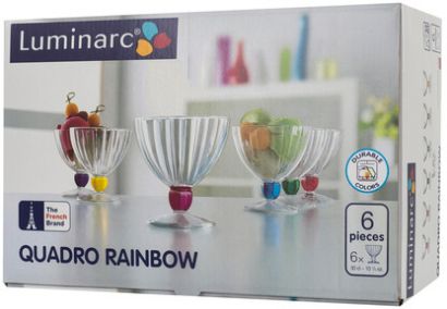 Набор креманок Luminarc Quadro Rainbow 300 мл из 6 предметов - Фото 9