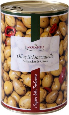 Оливки зеленые Morabito Schiacciatelle Condite с косточкой 230/260 2.5 кг