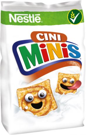 Упаковка готовых завтраков Nestle Cini Minis квадратики с корицей 450 г х 15 шт