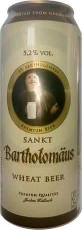 Пиво Sankt Bartolomaus Hefeweizen светлое нефильтрованное 5.2% 0.5 л