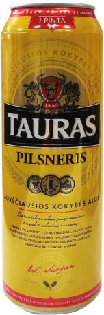 Упаковка пива Tauras Pilsneris светлое фильтрованное 4.6 % 0.568 л х 24 шт. - Фото 2