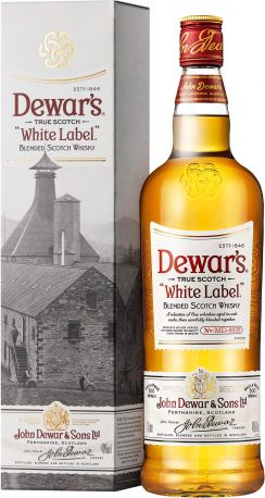 Виски Dewar's White Label от 3 лет выдержки 1 л 40% в подарочной упаковке