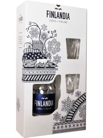 Водка Finlandia 0.7 л 40% с 2-мя рюмками