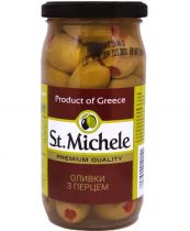 Оливки зеленые St. Michele с перцем 380 г Оливки зеленые St. Michele с перцем 380 г