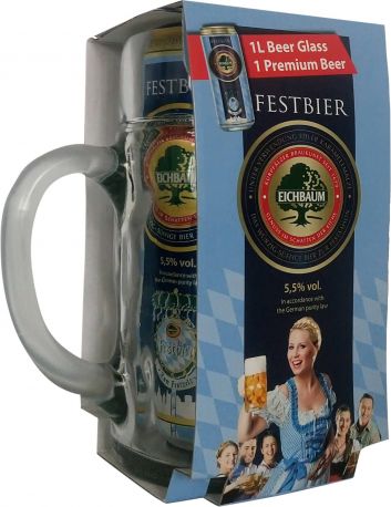 Подарочный набор пиво Eichbaum Festbier светлое фильтрованное 5.5% 0.95 л x 1 шт + кружка 1 л
